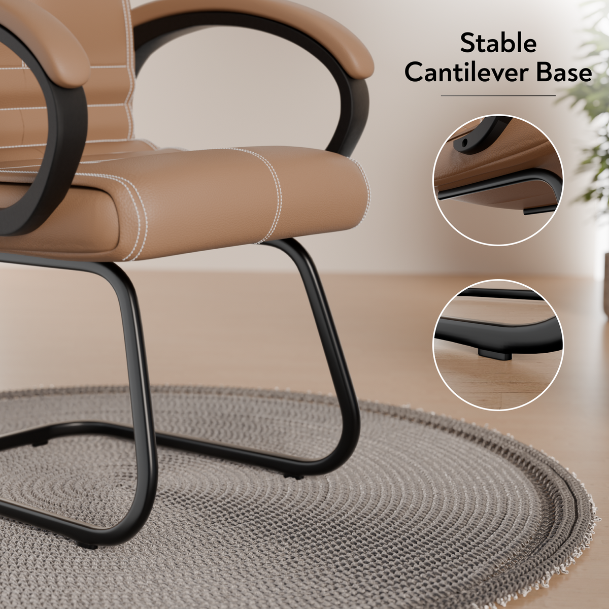 beAAtho® Aura Ergonomic Chair with Cushioned Seat & Backrest | Office & Visitor Chair