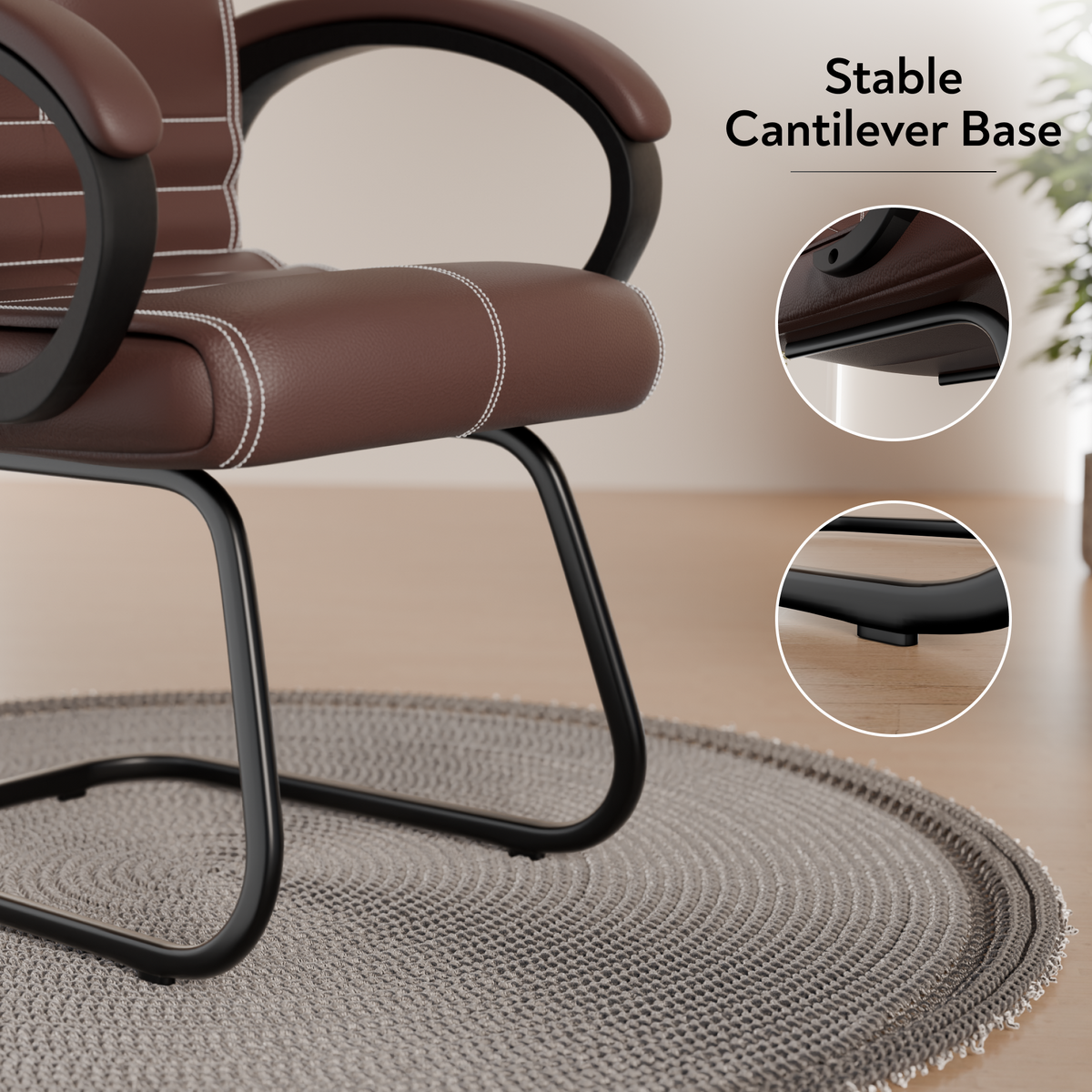 beAAtho® Aura Ergonomic Chair with Cushioned Seat & Backrest | Office & Visitor Chair