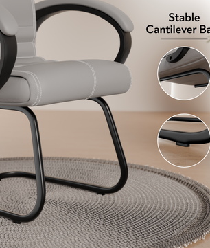 beAAtho® Aura Ergonomic Chair with Cushioned Seat & Backrest | Office & Visitor Chair