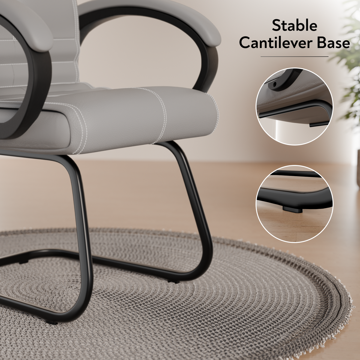 beAAtho® Aura Ergonomic Chair with Cushioned Seat & Backrest | Office & Visitor Chair