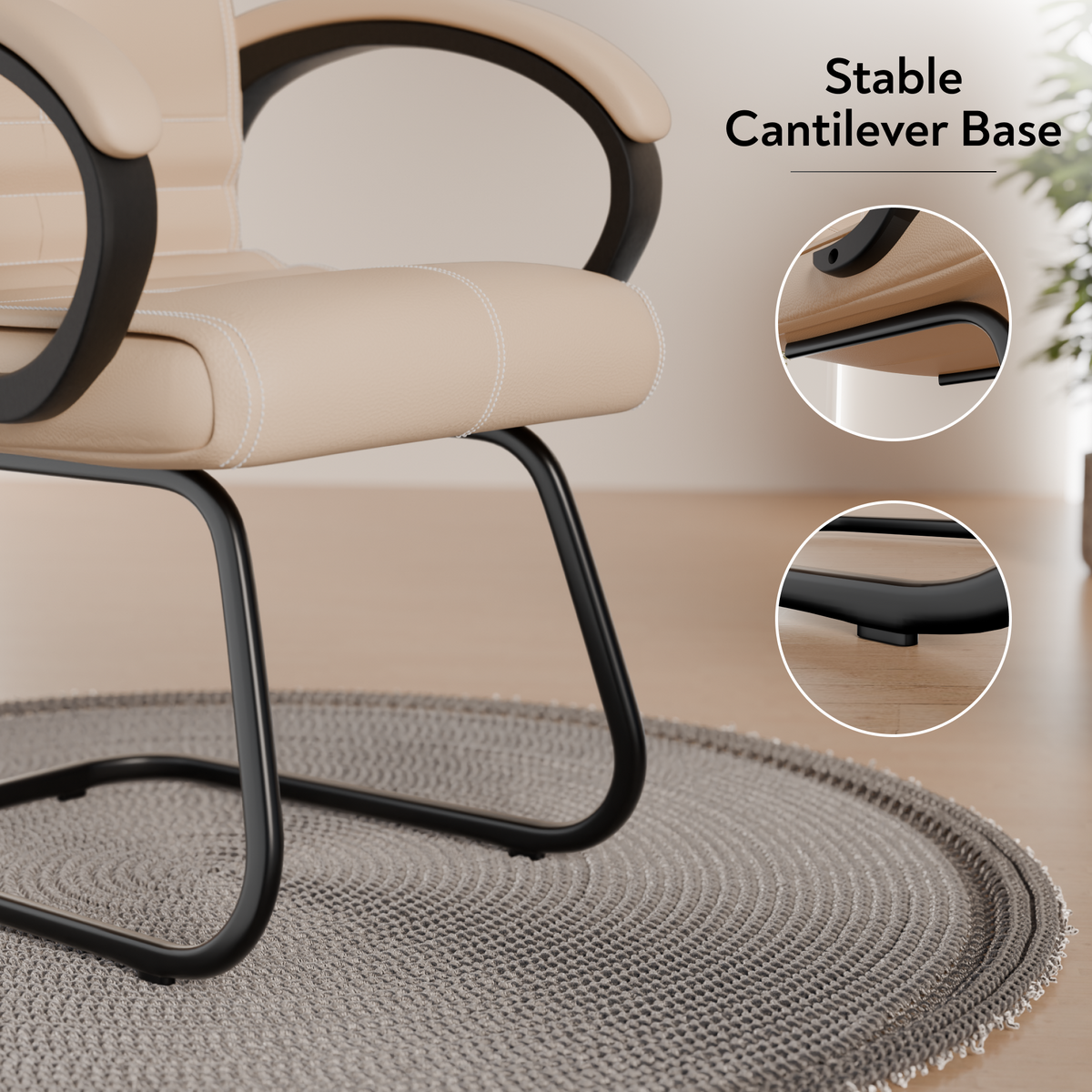 beAAtho® Aura Ergonomic Chair with Cushioned Seat & Backrest | Office & Visitor Chair
