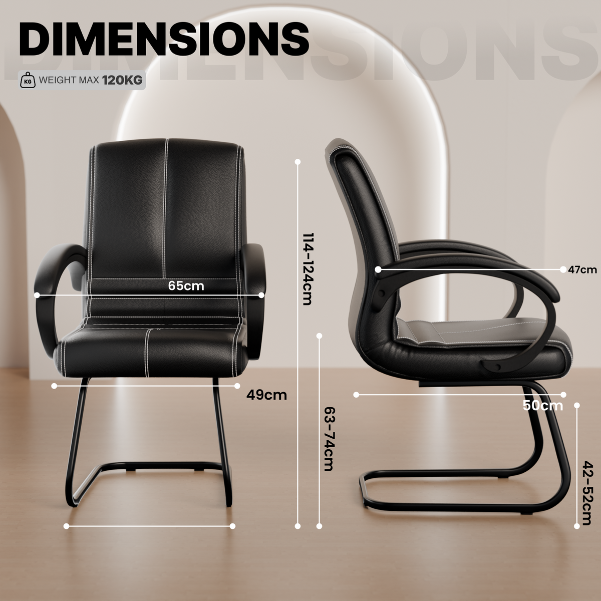beAAtho® Aura Ergonomic Chair with Cushioned Seat & Backrest | Office & Visitor Chair