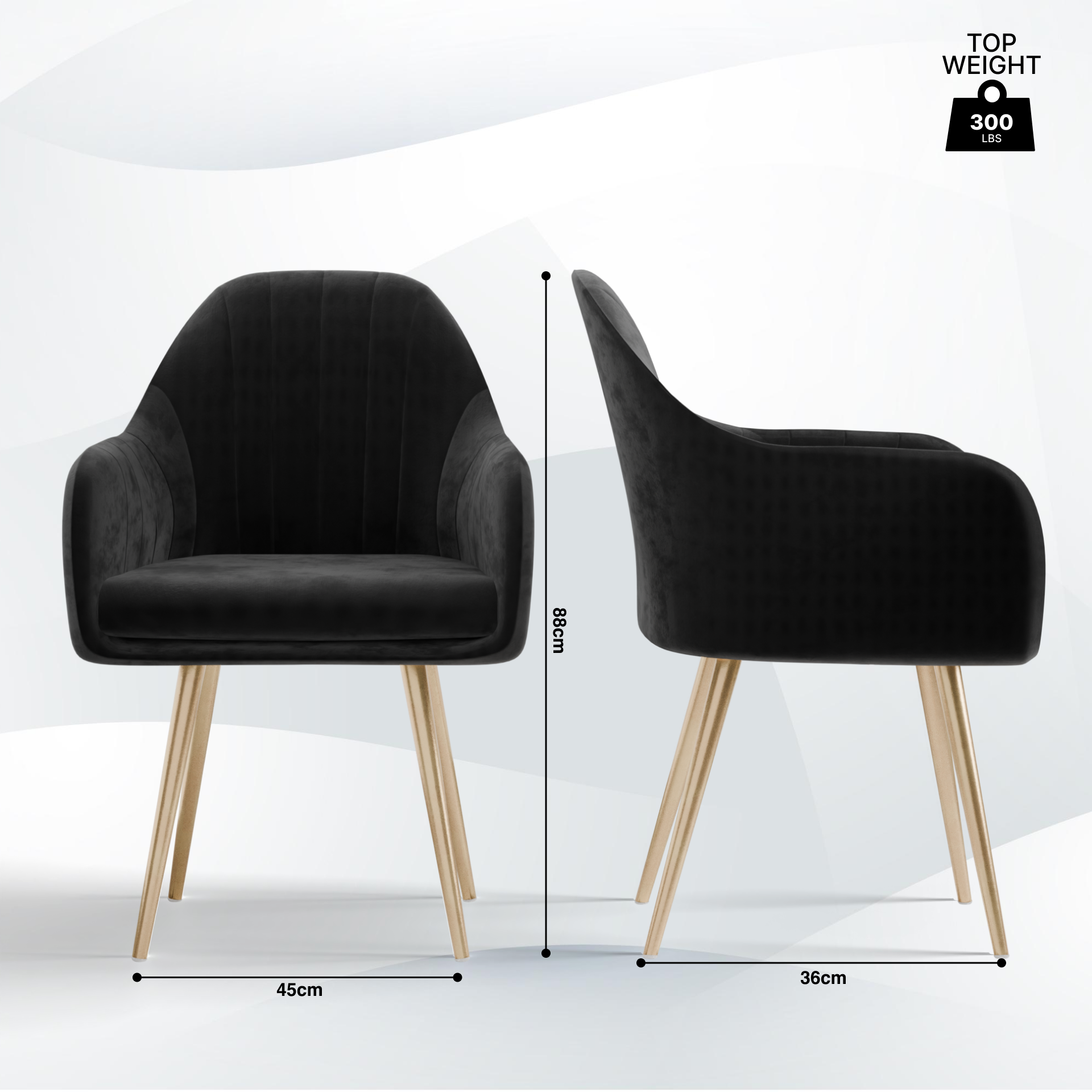 FurniVo Milano Velvet Comfort Dining Chair with Deep Cushion Seating, Strong Wooden Frame & Metal Support Legs for Dining, Living Room, Bedroom, Balcony & Office |