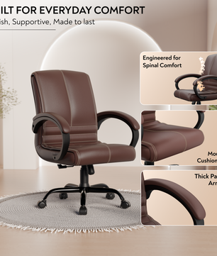beAAtho® Aura Ergonomic Chair with Cushioned Seat & Backrest | Office & Visitor Chair