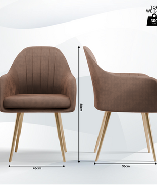 FurniVo Milano Velvet Comfort Dining Chair with Deep Cushion Seating, Strong Wooden Frame & Metal Support Legs for Dining, Living Room, Bedroom, Balcony & Office |
