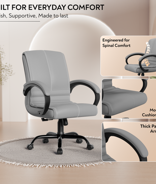 beAAtho® Aura Ergonomic Chair with Cushioned Seat & Backrest | Office & Visitor Chair