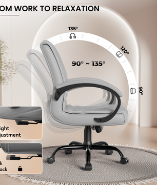 beAAtho® Aura Ergonomic Chair with Cushioned Seat & Backrest | Office & Visitor Chair