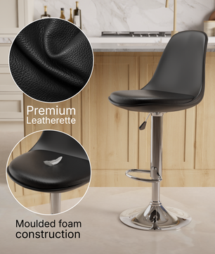 beAAtho Orbit Height Adjustable Bar Stool Chair | 360° Revolving Swivel Bar Chair with Footrest | Modern Kitchen Counter Stool for Home, Cafe & Office