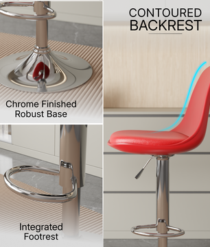 beAAtho Orbit Height Adjustable Bar Stool Chair | 360° Revolving Swivel Bar Chair with Footrest | Modern Kitchen Counter Stool for Home, Cafe & Office