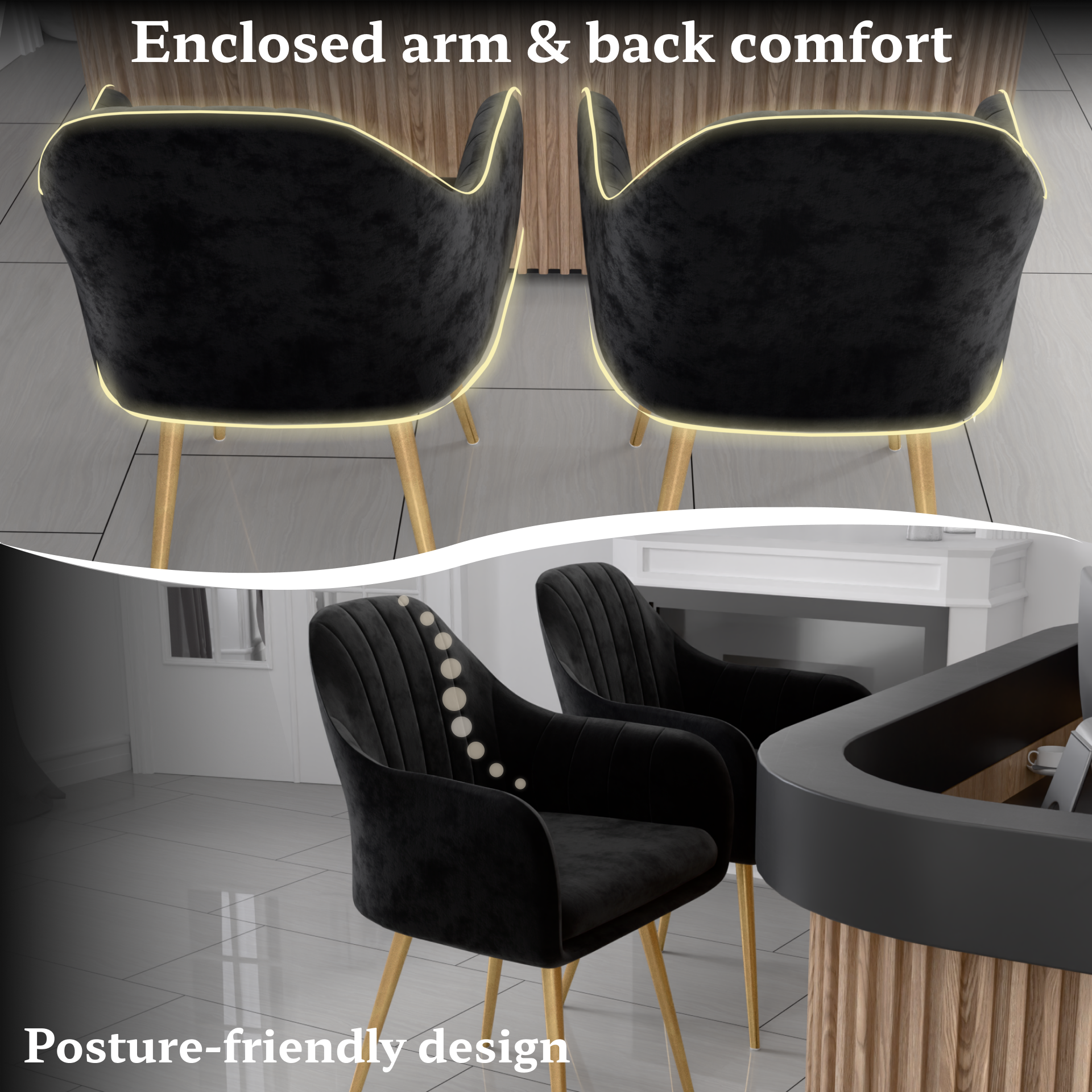 FurniVo Milano Velvet Comfort Dining Chair with Deep Cushion Seating, Strong Wooden Frame & Metal Support Legs for Dining, Living Room, Bedroom, Balcony & Office |