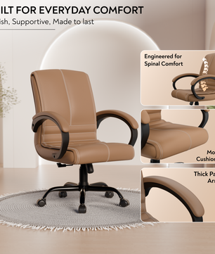beAAtho® Aura Ergonomic Chair with Cushioned Seat & Backrest | Office & Visitor Chair