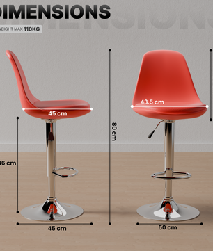 beAAtho Orbit Height Adjustable Bar Stool Chair | 360° Revolving Swivel Bar Chair with Footrest | Modern Kitchen Counter Stool for Home, Cafe & Office
