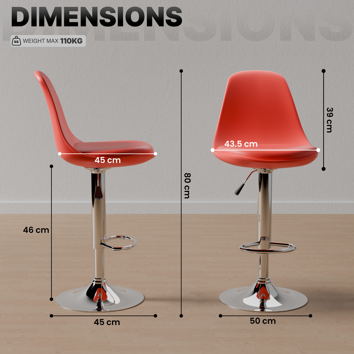 beAAtho Orbit Height Adjustable Bar Stool Chair | 360° Revolving Swivel Bar Chair with Footrest | Modern Kitchen Counter Stool for Home, Cafe & Office