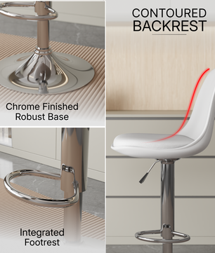 beAAtho Orbit Height Adjustable Bar Stool Chair | 360° Revolving Swivel Bar Chair with Footrest | Modern Kitchen Counter Stool for Home, Cafe & Office