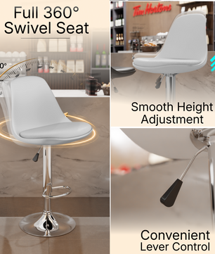 beAAtho Orbit Height Adjustable Bar Stool Chair | 360° Revolving Swivel Bar Chair with Footrest | Modern Kitchen Counter Stool for Home, Cafe & Office