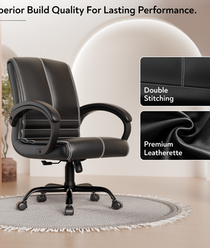 beAAtho® Aura Ergonomic Chair with Cushioned Seat & Backrest | Office & Visitor Chair