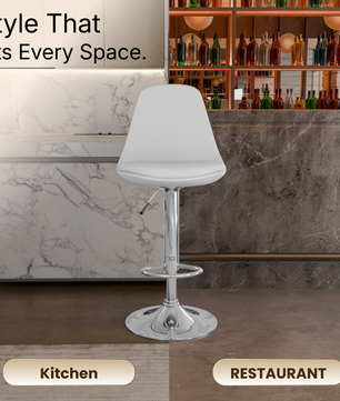 beAAtho Orbit Height Adjustable Bar Stool Chair | 360° Revolving Swivel Bar Chair with Footrest | Modern Kitchen Counter Stool for Home, Cafe & Office