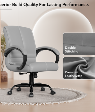 beAAtho® Aura Ergonomic Chair with Cushioned Seat & Backrest | Office & Visitor Chair