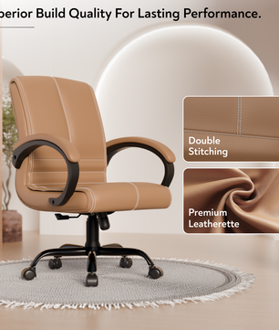 beAAtho® Aura Ergonomic Chair with Cushioned Seat & Backrest | Office & Visitor Chair