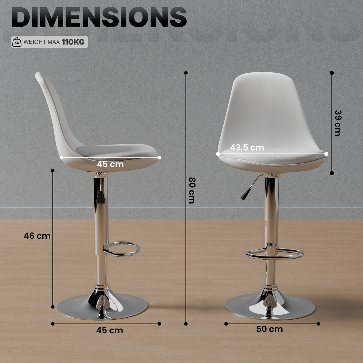 beAAtho Orbit Height Adjustable Bar Stool Chair | 360° Revolving Swivel Bar Chair with Footrest | Modern Kitchen Counter Stool for Home, Cafe & Office