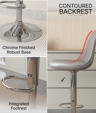 beAAtho Orbit Height Adjustable Bar Stool Chair | 360° Revolving Swivel Bar Chair with Footrest | Modern Kitchen Counter Stool for Home, Cafe & Office