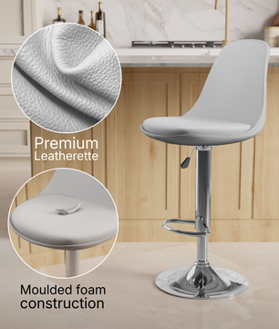 beAAtho Orbit Height Adjustable Bar Stool Chair | 360° Revolving Swivel Bar Chair with Footrest | Modern Kitchen Counter Stool for Home, Cafe & Office