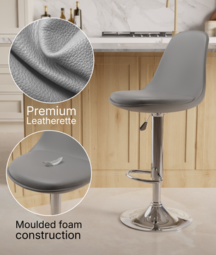 beAAtho Orbit Height Adjustable Bar Stool Chair | 360° Revolving Swivel Bar Chair with Footrest | Modern Kitchen Counter Stool for Home, Cafe & Office