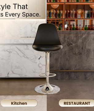 beAAtho Orbit Height Adjustable Bar Stool Chair | 360° Revolving Swivel Bar Chair with Footrest | Modern Kitchen Counter Stool for Home, Cafe & Office