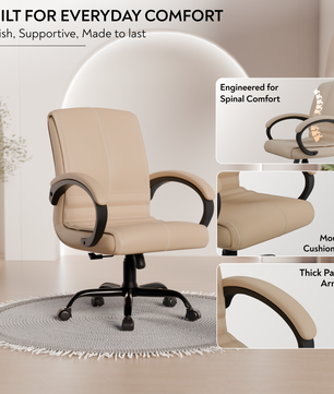 beAAtho® Aura Ergonomic Chair with Cushioned Seat & Backrest | Office & Visitor Chair