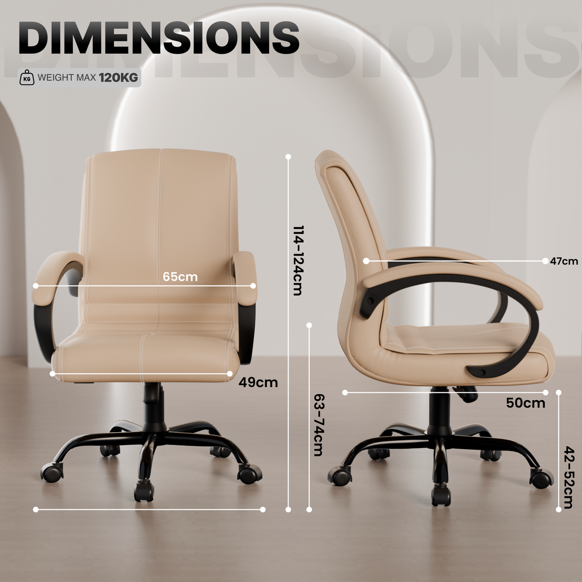 beAAtho® Aura Ergonomic Chair with Cushioned Seat & Backrest | Office & Visitor Chair