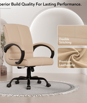beAAtho® Aura Ergonomic Chair with Cushioned Seat & Backrest | Office & Visitor Chair