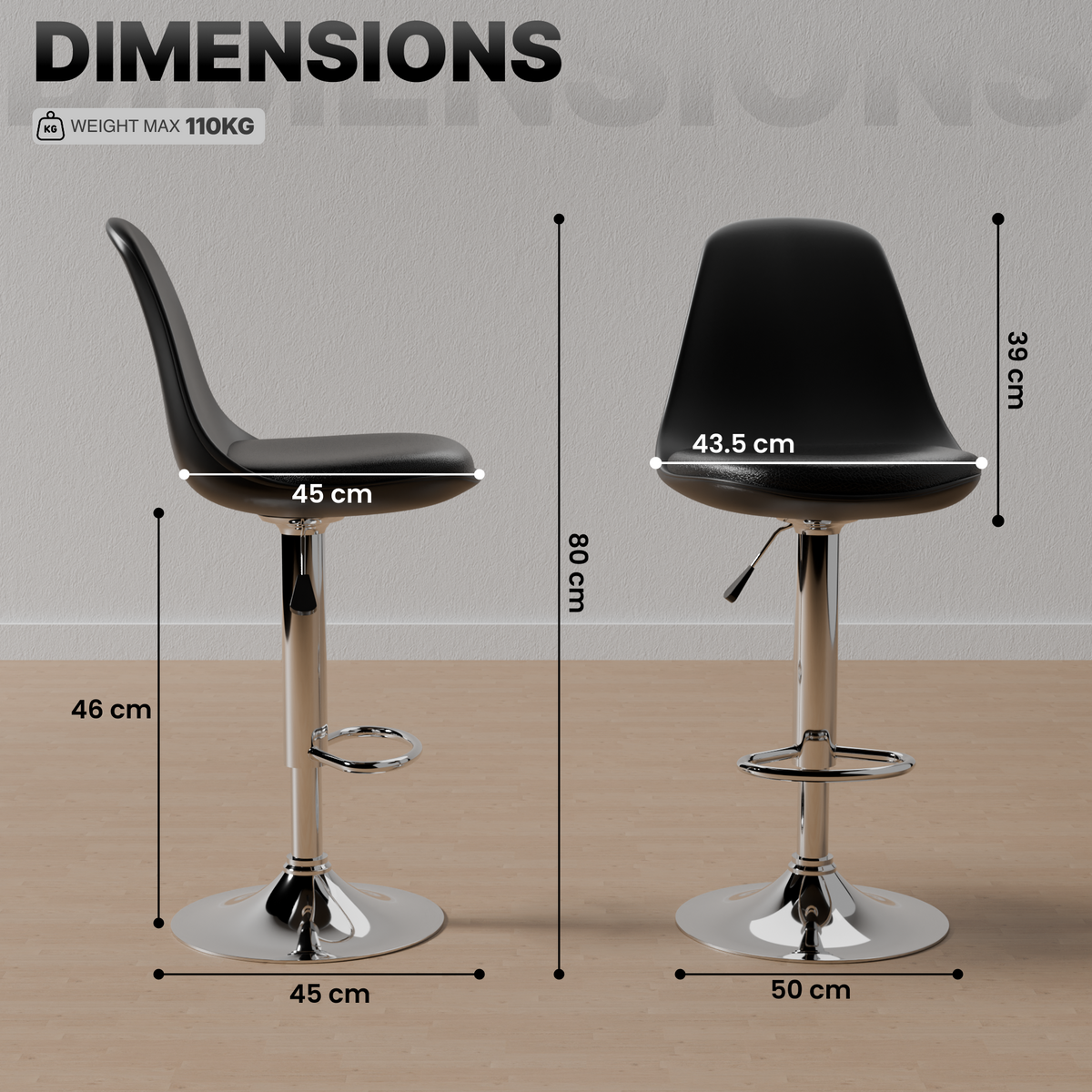 beAAtho Orbit Height Adjustable Bar Stool Chair | 360° Revolving Swivel Bar Chair with Footrest | Modern Kitchen Counter Stool for Home, Cafe & Office