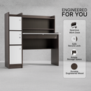 beAAtho Altex Multi-Storage Study & Work Desk | Walnut White