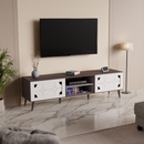 beAAtho Vivid Modern TV Unit – Wooden Entertainment Stand with Storage & Cable Management | Walnut White