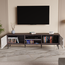 beAAtho Vivid Modern TV Unit – Wooden Entertainment Stand with Storage & Cable Management | Walnut White