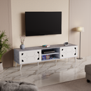 beAAtho Vivid Modern TV Unit – Wooden Entertainment Stand with Storage & Cable Management | Asian White