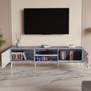 beAAtho Vivid Modern TV Unit – Wooden Entertainment Stand with Storage & Cable Management | Asian White