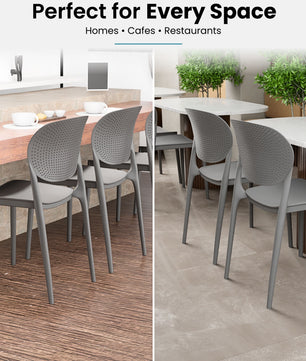 beAAtho Flora Stackable Multipurpose Chair | Modern Accent Chair for Home, Dining, Kitchen, Cafe & Restaurants | Durable Polypropylene | 3-Year Warranty