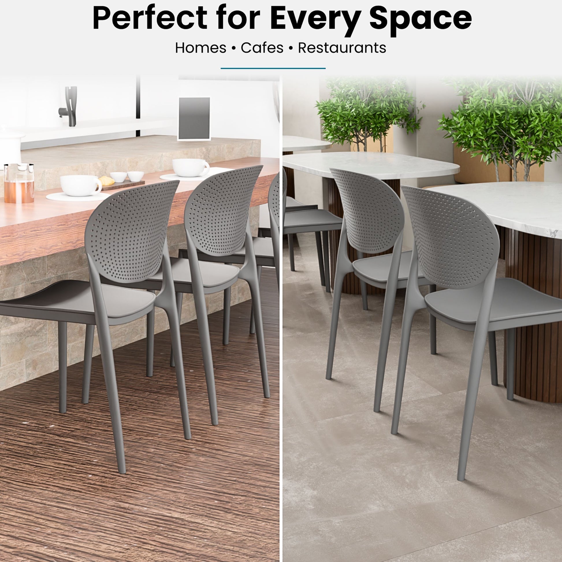 beAAtho Flora Stackable Multipurpose Chair | Modern Accent Chair for Home, Dining, Kitchen, Cafe & Restaurants | Durable Polypropylene | 3-Year Warranty