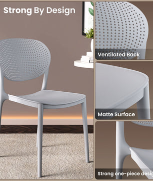 beAAtho Flora Stackable Multipurpose Chair | Modern Accent Chair for Home, Dining, Kitchen, Cafe & Restaurants | Durable Polypropylene | 3-Year Warranty