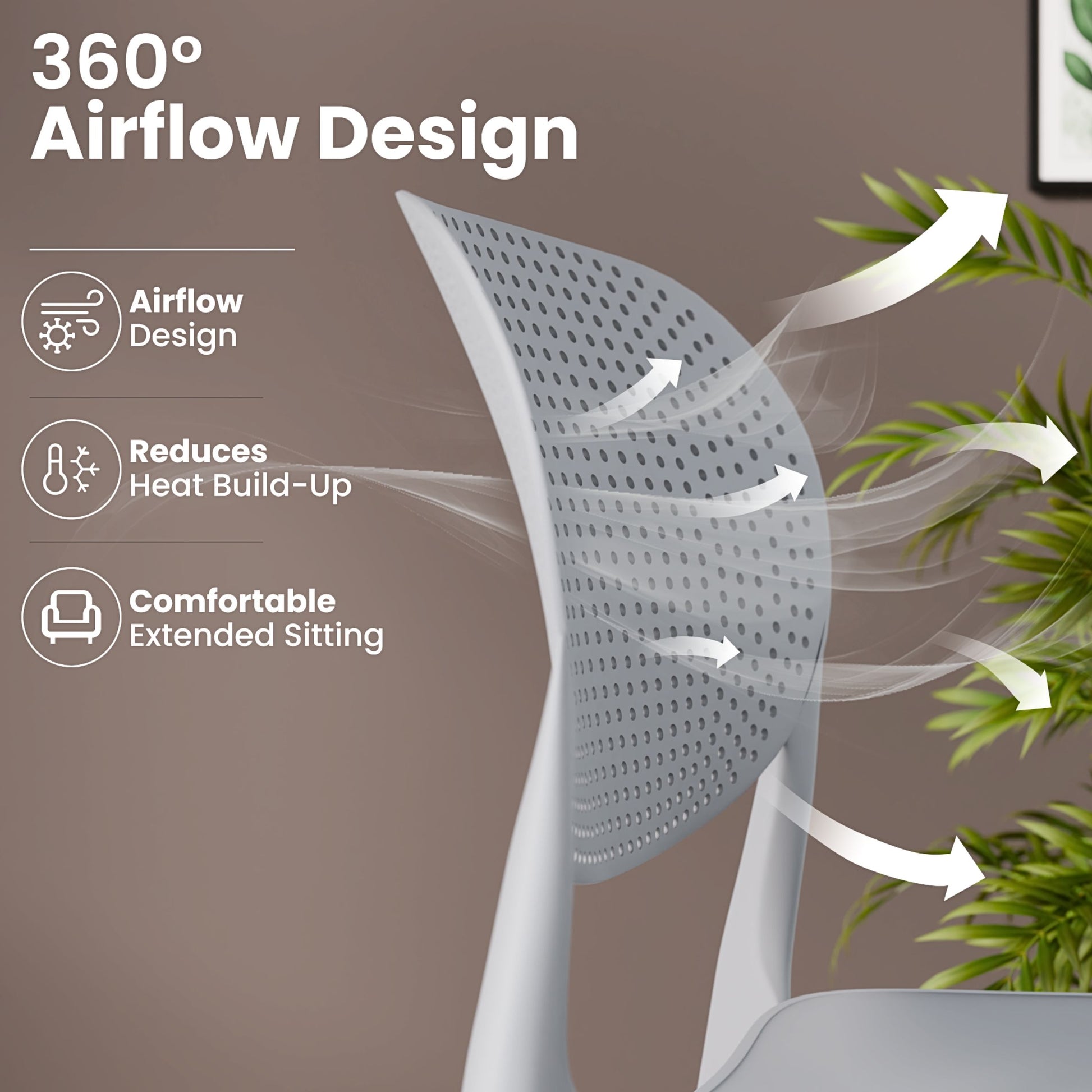 beAAtho Flora Stackable Multipurpose Chair | Modern Accent Chair for Home, Dining, Kitchen, Cafe & Restaurants | Durable Polypropylene | 3-Year Warranty