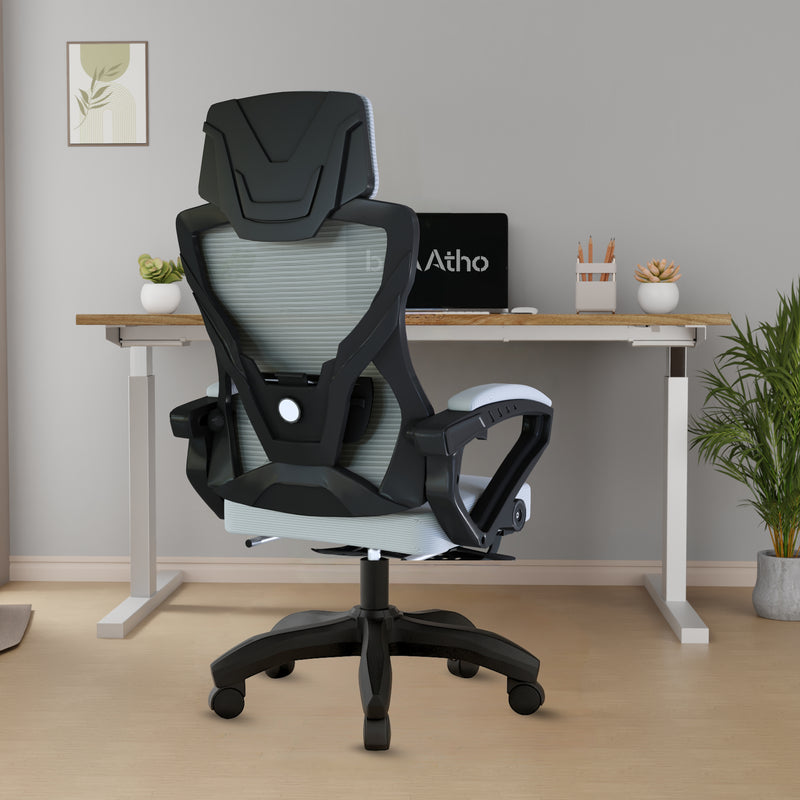 beAAtho Astra: Luxurious Leg Support, 4D Lumbar Support, 145° Recline & Adjustable Tilt Office & Study Mesh High Back Chair