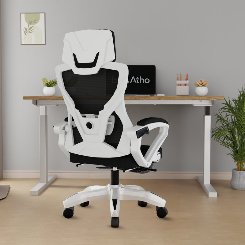 beAAtho Astra: Luxurious Leg Support, 4D Lumbar Support, 145° Recline & Adjustable Tilt Office & Study Mesh High Back Chair
