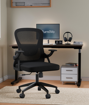 FurniVo Spark Ergonomic High Back Office Chair with 3D Adjustable Armrest, Adjustable Lumbar Support, Revolving Mesh Chair - Home & Office