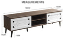 beAAtho Vivid Modern TV Unit – Wooden Entertainment Stand with Storage & Cable Management | Walnut White