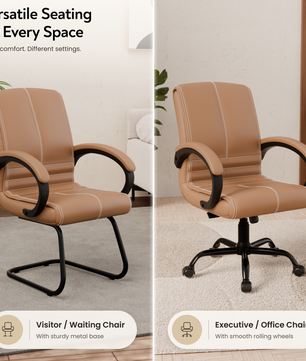 beAAtho® Aura Ergonomic Chair with Cushioned Seat & Backrest | Office & Visitor Chair