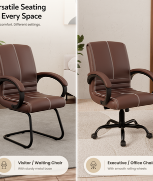 beAAtho® Aura Ergonomic Chair with Cushioned Seat & Backrest | Office & Visitor Chair