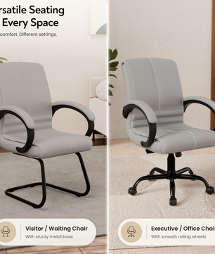 beAAtho® Aura Ergonomic Chair with Cushioned Seat & Backrest | Office & Visitor Chair