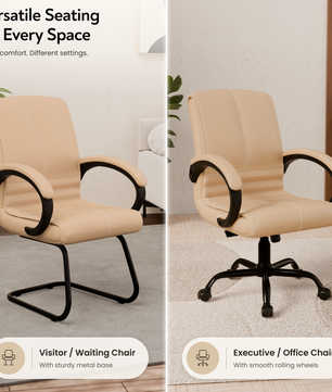 beAAtho® Aura Ergonomic Chair with Cushioned Seat & Backrest | Office & Visitor Chair