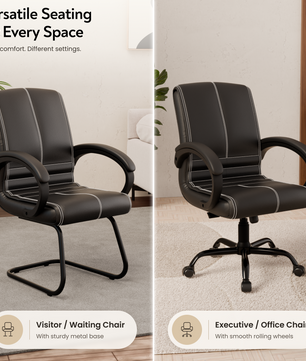 beAAtho® Aura Ergonomic Chair with Cushioned Seat & Backrest | Office & Visitor Chair